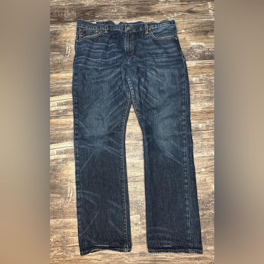 Polo Ralph Lauren Varick Slim Straight Jeans Dark Wash 38x32 GUC